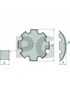 Įgaubtas diskas Dantytas, Ø 610 x 8 mm