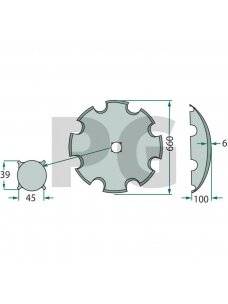 Įgaubtas diskas Dantytas, Ø 760 x 8 mm