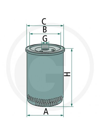 Kuro filtras Kubota L 185, L 225, L 245, L 285, L 295, L 305, L 345 1