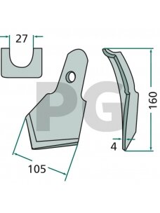 Platus noragas For cultivator tines