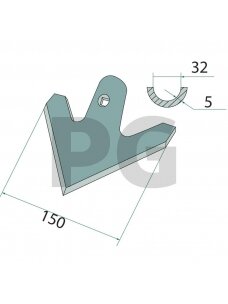 Smulkinimo noragas 150 x 5 mm